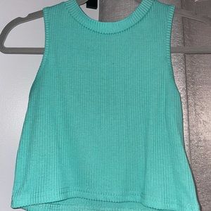 ribbed teal crop top barely worn